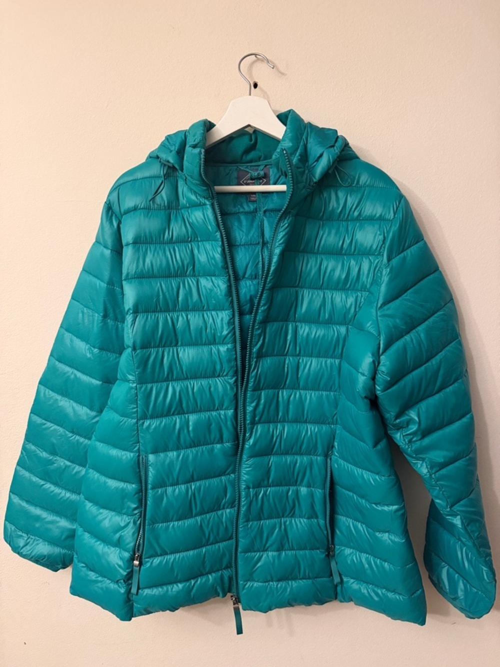 St. John's Bay Teal Quilted Hooded Packable Puffer Jacket - Women